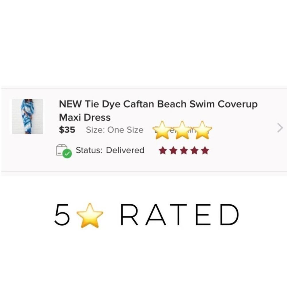 2/$30 NEW Tie Dye Caftan Beach Swim Coverup Maxi Dress - Picture 4 of 15